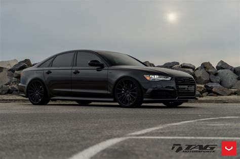 All Black Audi A6 Quattro on Vossen VFS2 Rims Black Audi, Black Rims, Audi Motorsport, Dream ...