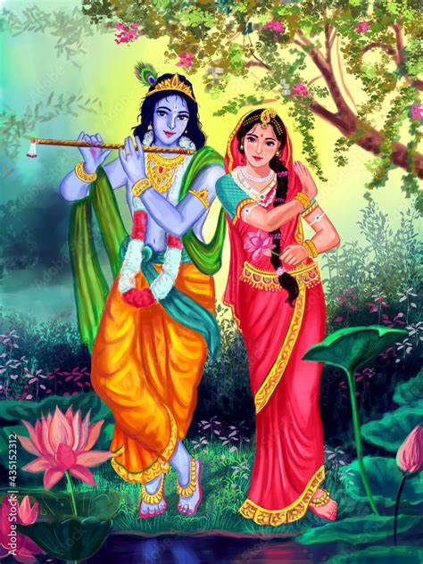 Radha Krishna, Lord Krishna, Radha Krishna Painting with colorful ...