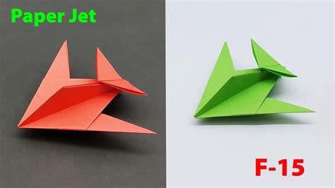 How To Make an Origami F-15 Jet Paper Airplane - Toy for Kids - YouTube