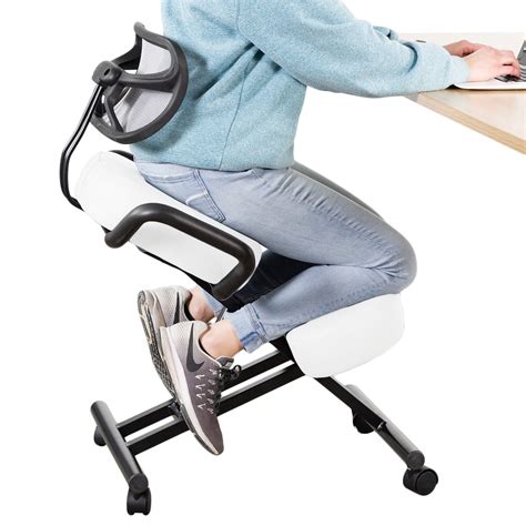 DRAGONN By VIVO Ergonomic Kneeling Chair With Back Support, Adjustable Stool For Home And Office ...