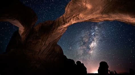 HD wallpaper: the sky, stars, arch, Utah, USA, Arches National Park, Double Arch | Wallpaper Flare