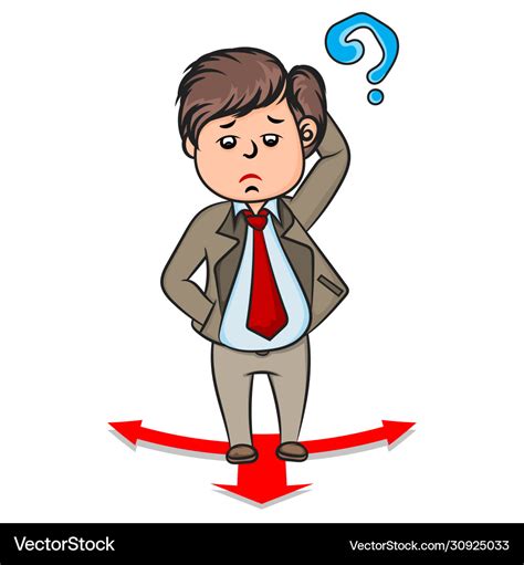 Business man cartoon confused Royalty Free Vector Image