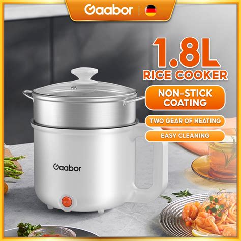 Gaabor Mini Rice Cooker, 1.8L/2.5L Multi-function Cooker Non-Stick Inner Pot With Steamer ...