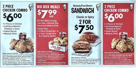 KFC - Kentucky Fried Chicken Coupons Deals - Expires 5/22/2023