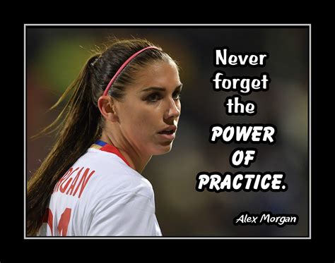 Inspirational Alex Morgan Poster #15, Soccer Motivation Quote Wall Art Gift "Power of Practice ...