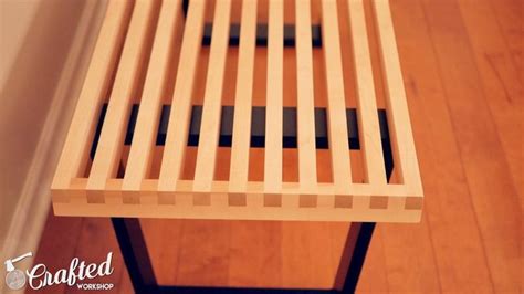 DIY Mid-Century Modern Slatted Bench Nelson Platform Bench Woodworking Modern Bench Diy, Mid ...