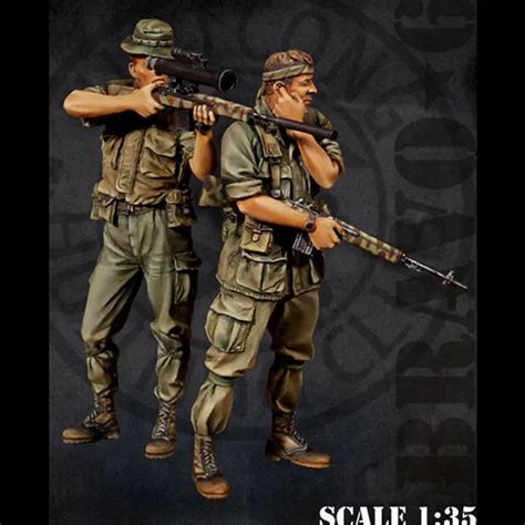 1/35 Scale Unpainted Resin Figure Modern US sniper team 2 figures collection figure-in Model ...