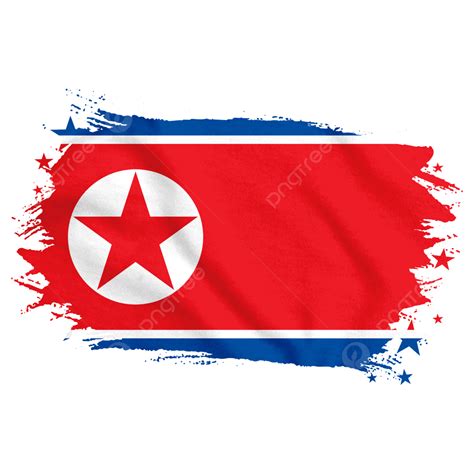 North Korea Flag In Watercolor Star Brush New, North Korea, Flag, North ...