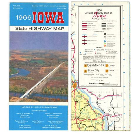 Vintage 1966 Iowa Official Road Map from IA Highway Commission ...