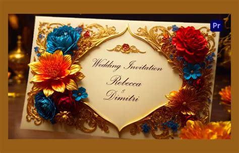 Stunning 3D Floral Patterns Wedding Invitation Card Slideshow | premiere pro templates