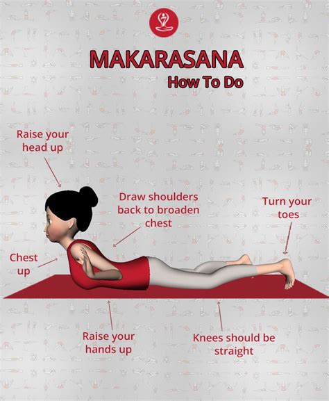 Makarasana (Crocodile Pose) | Steps | Benefits | Precautions | Yoga ...