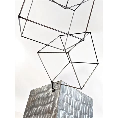 Welded Metal Cube Sculpture | Chairish