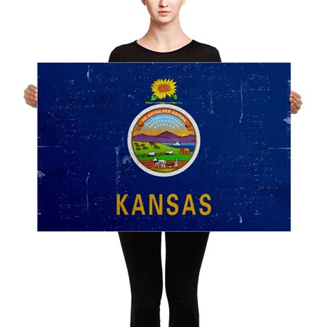 Kansas Flag Kansas Flag Art Kansas Flag Print Kansas Flag | Etsy