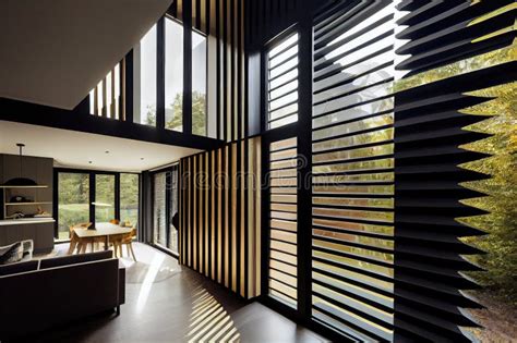 Custom Window Louvers in Sleek and Modern Home, Bringing Natural Light ...