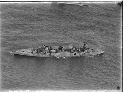 Australian battlecruiser HMAS Australia' sinking after being scuttled ...