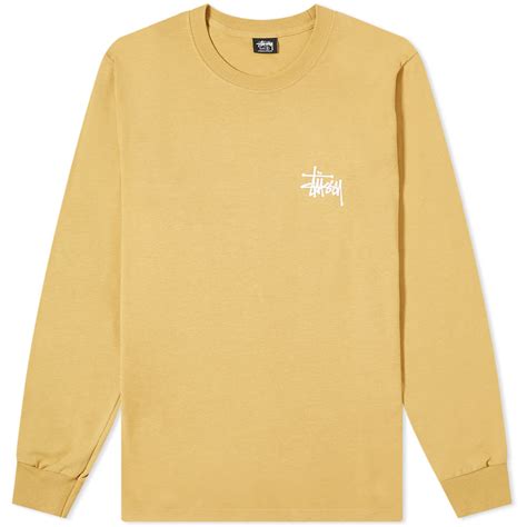 Stussy Long Sleeve Basic Stussy T-Shirt Khaki | END. (US)