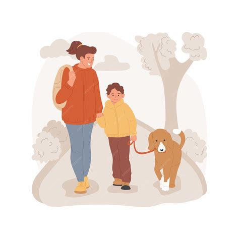 Premium Vector | Walking a dog isolated cartoon vector illustration