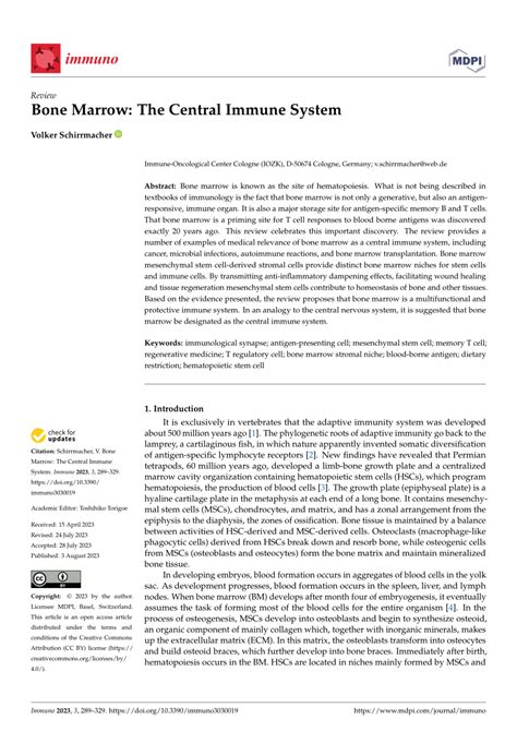 (PDF) Bone Marrow: The Central Immune System