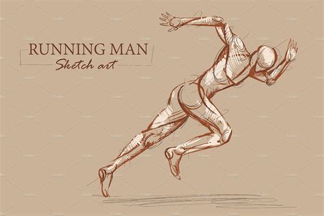 Sketch of running man | People Illustrations ~ Creative Market