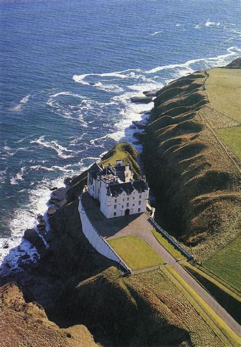 Aerial view of the Dunbeath Castle, Scotland England Ireland, England ...