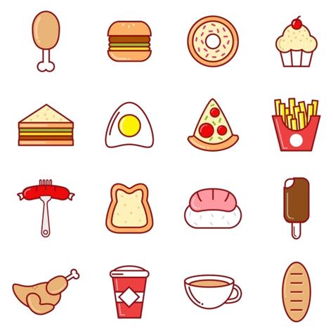 Free Vector | Coloured food icons