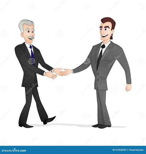 Men shaking hands stock illustration. Illustration of handshake - 91564595