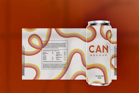 3d Top View of Soda Can Label Mockup | Product Mockups ~ Creative Market