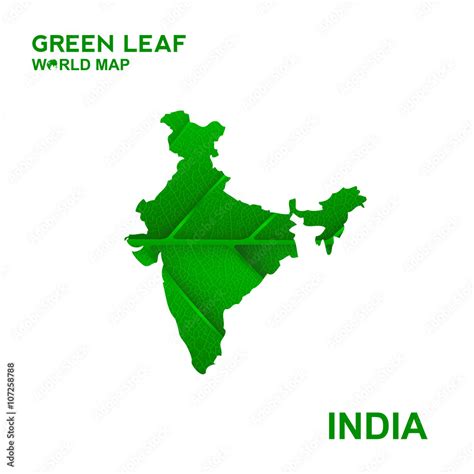 Map Of India,Nature green leaf, vector illustration Stock Vector ...