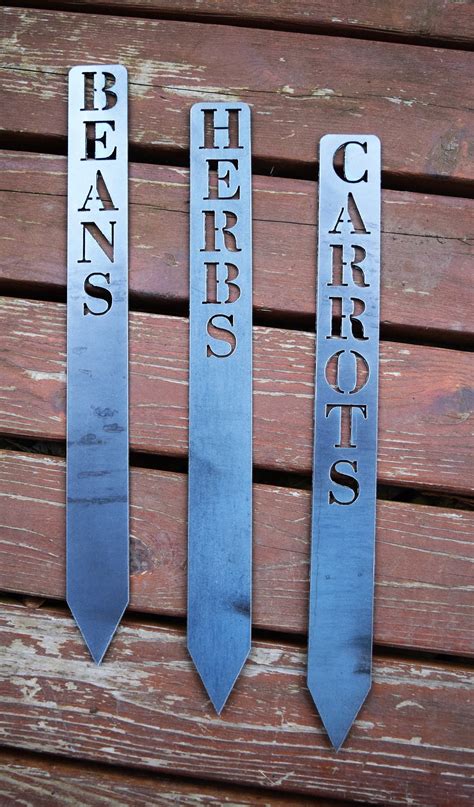 Set of Metal Garden Markers Plant Stakes Herb Markers - Etsy