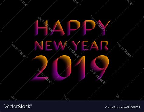 Happy new year 2019 greeting card design Vector Image