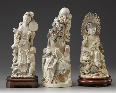 Three Chinese ivory carvings | OAA