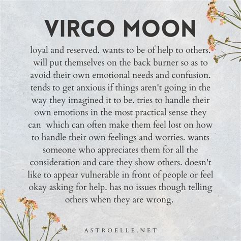 Virgo Moon | Virgo moon sign, Aries moon sign, Virgo moon