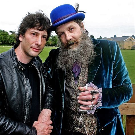 Alan Moore in his wedding finery with Neil Gaiman via http://journal ...