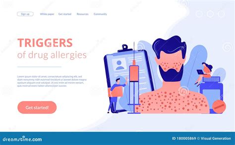 Drug Allergy Concept Landing Page. Stock Vector - Illustration of ...