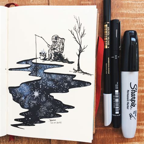 Fishing dreams. Illustrated by Kari Galvao. #art #ink #drawing #sketch ...