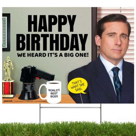 Michael Scott Happy Birthday Yard Sign, The Office, 1 Sign - Fry’s Food Stores