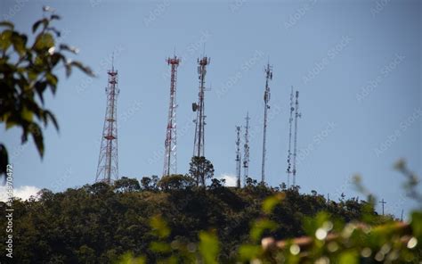 Seven antennas Stock Photo | Adobe Stock