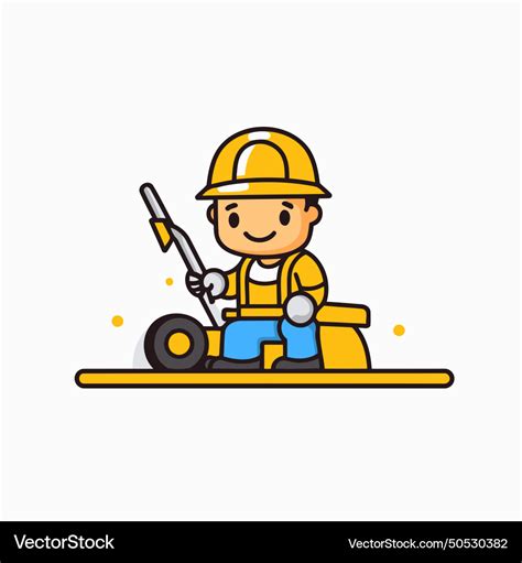 Cartoon construction worker in helmet Royalty Free Vector