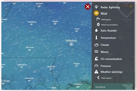 8 Day Weather Forecast for Hattiesburg, MS