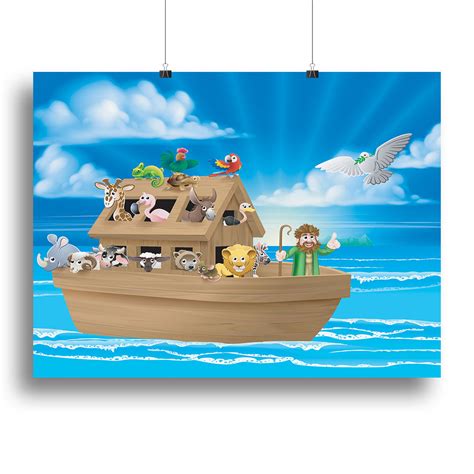 Cartoon childrens illustration of the Christian Bible story of Noah ...