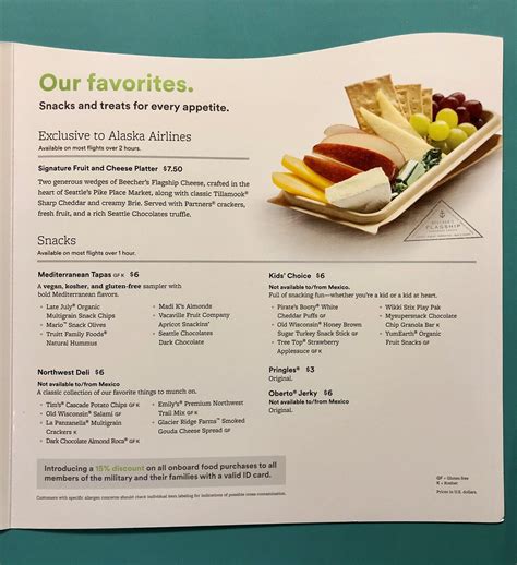 DEC 2017 ALASKA AIRLINES MENU | eBay