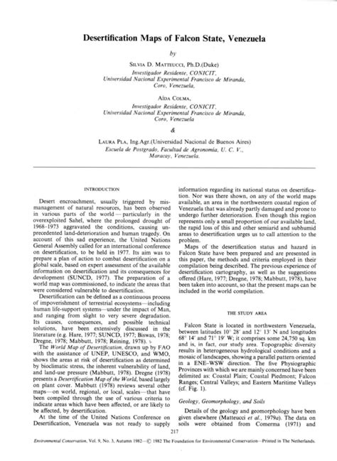 (PDF) Desertification Maps of Falcon State, Venezuela | Laura Pla - Academia.edu