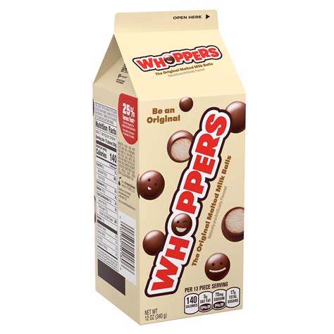 WHOPPERS, Malted Milk Balls Candy, Bulk, 12 oz, Carton (12 Count) - Walmart.com