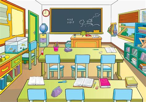 Classroom Clipart - School Clipart - Classroom Cartoon