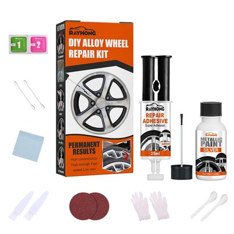 Wheel Scratch Repair Kit, Alloy Rim Scrapes Scratches Remover, Silver ...