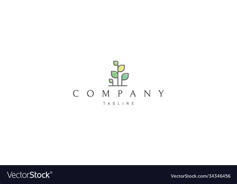 Logo on which an abstract image a bush Royalty Free Vector