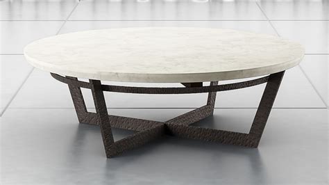 Verdad White Marble and Iron 48" Round Coffee Table + Reviews | Crate & Barrel