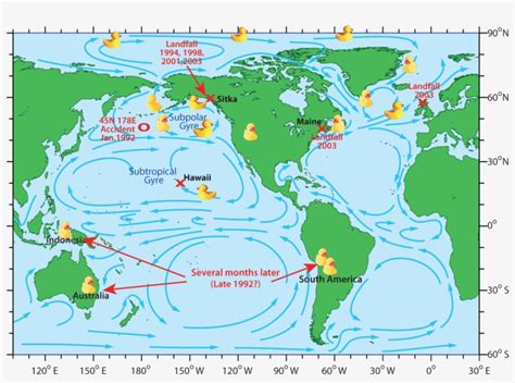 Ducks Map - Rubber Ducks Spill Map - 1106x780 PNG Download - PNGkit