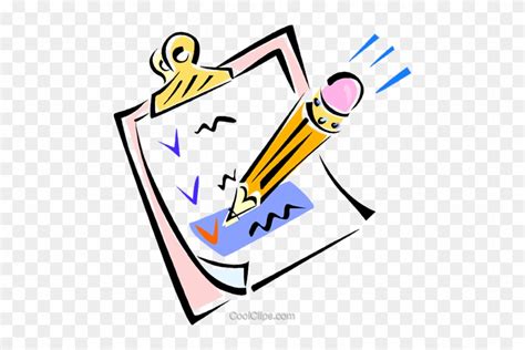 Pencil And Clipboard Royalty Free Vector Clip Art Illustration ...