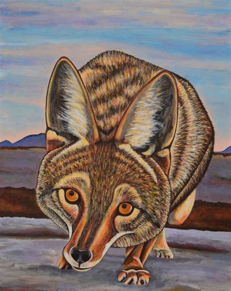 Foxy Coyote Painting in 2021 | Original animal painting, Art, Cow art